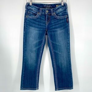 Silver Jeans Thick Stitch Aiko Capri‎ Pants Medium Wash